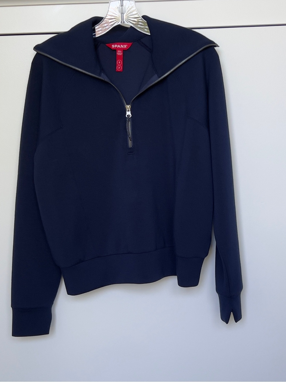 SPANX navy blue Half-Zip Pullover Sweatshirt - Picture 2 of 5